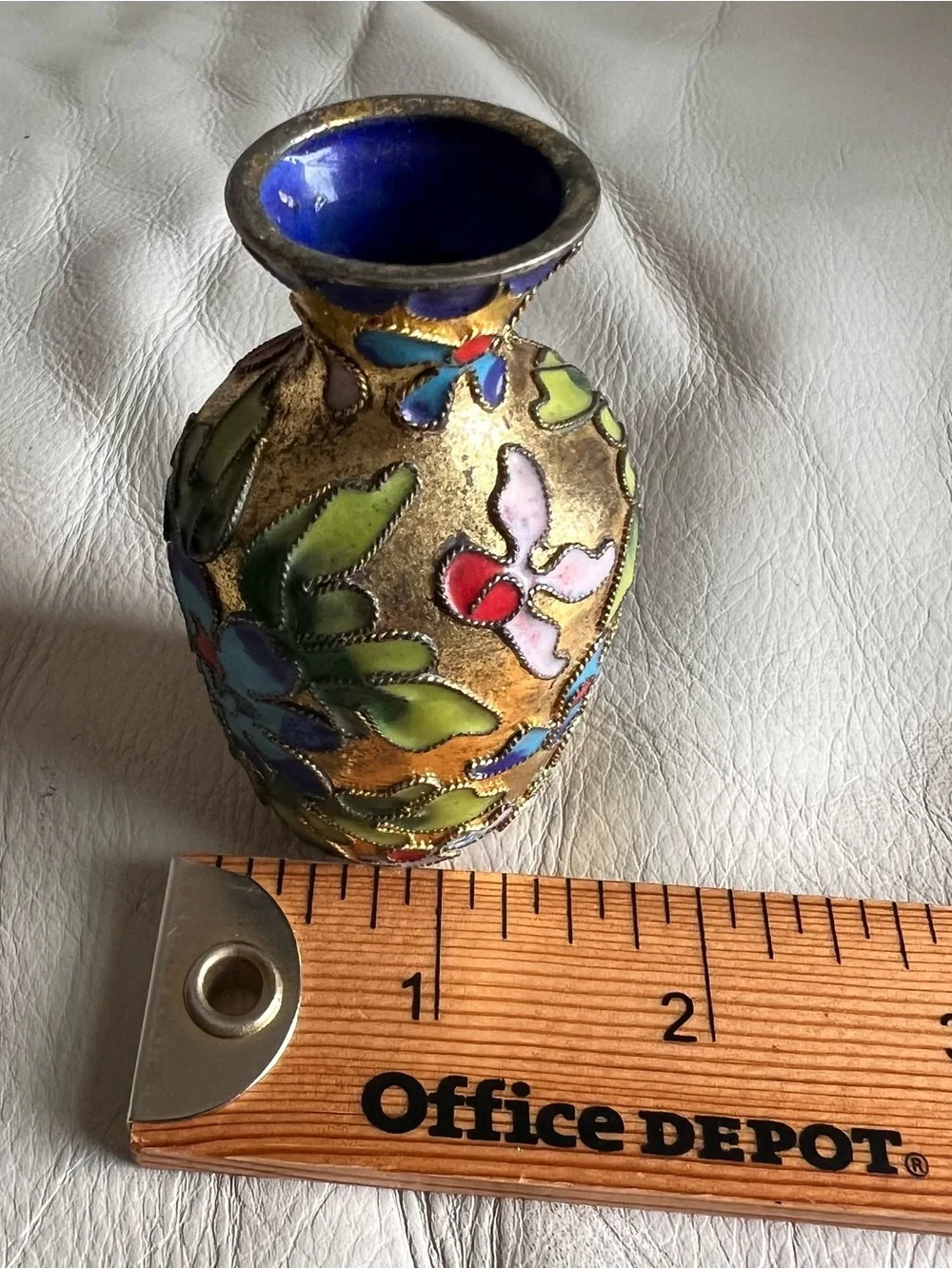 Vintage Cloisonné Small Floral Vase